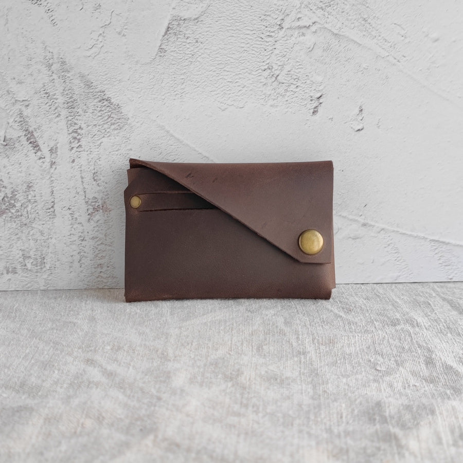 Seconds Sale Item- Brown Oiled Leather Wallet-Non personalised