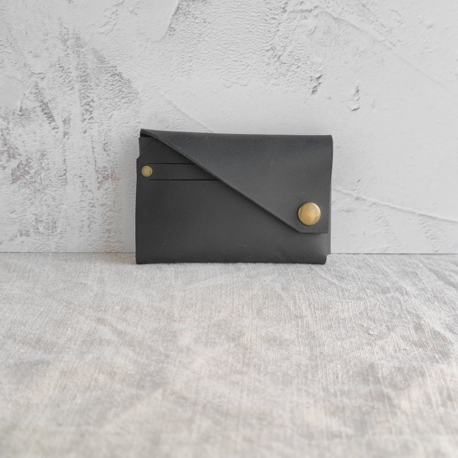 Seconds Sale- Black Oiled Leather Wallet, non personalised.