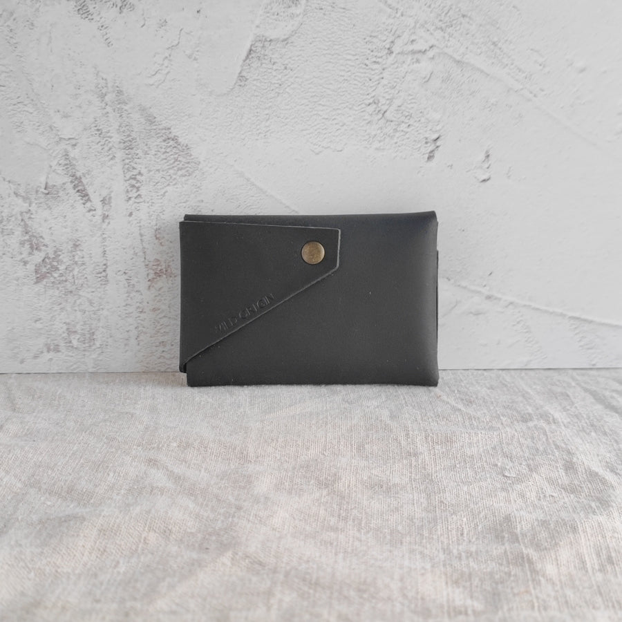 Seconds Sale- Black Oiled Leather Wallet, non personalised.