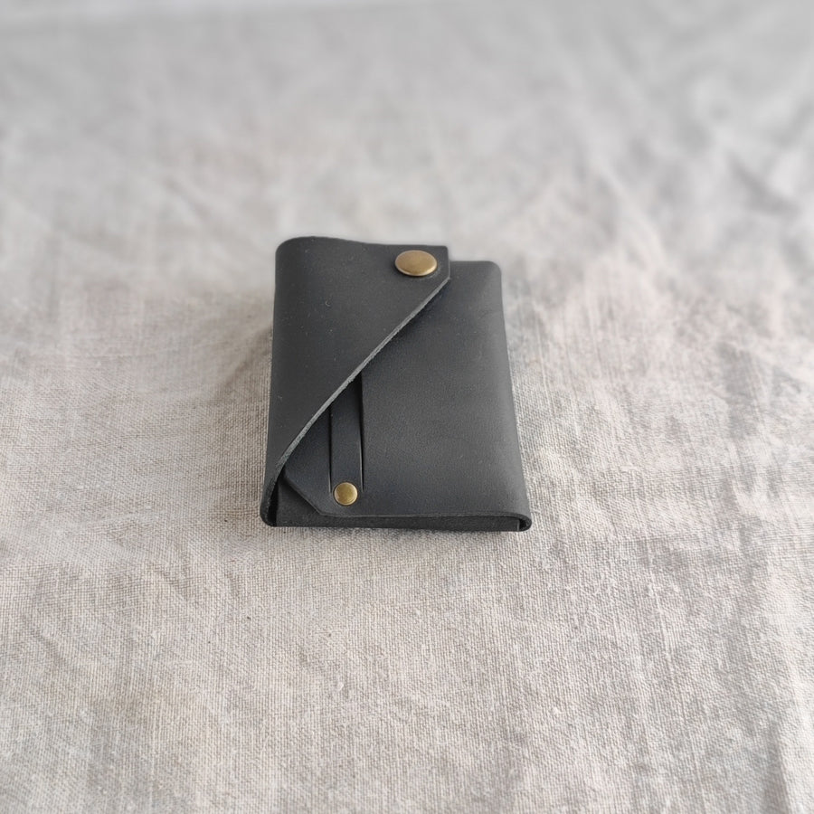 Seconds Sale- Black Oiled Leather Wallet, non personalised.